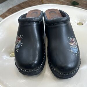 Troentorp Swedish Clogs with Floral Design